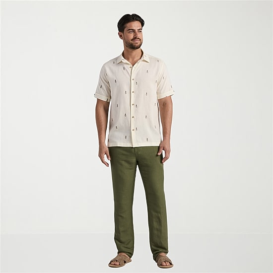 Cubavera Mens Short Sleeve Classic Fit Button-Down Shirt