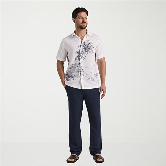 Cubavera Mens Short Sleeve Classic Fit Button-Down Shirt