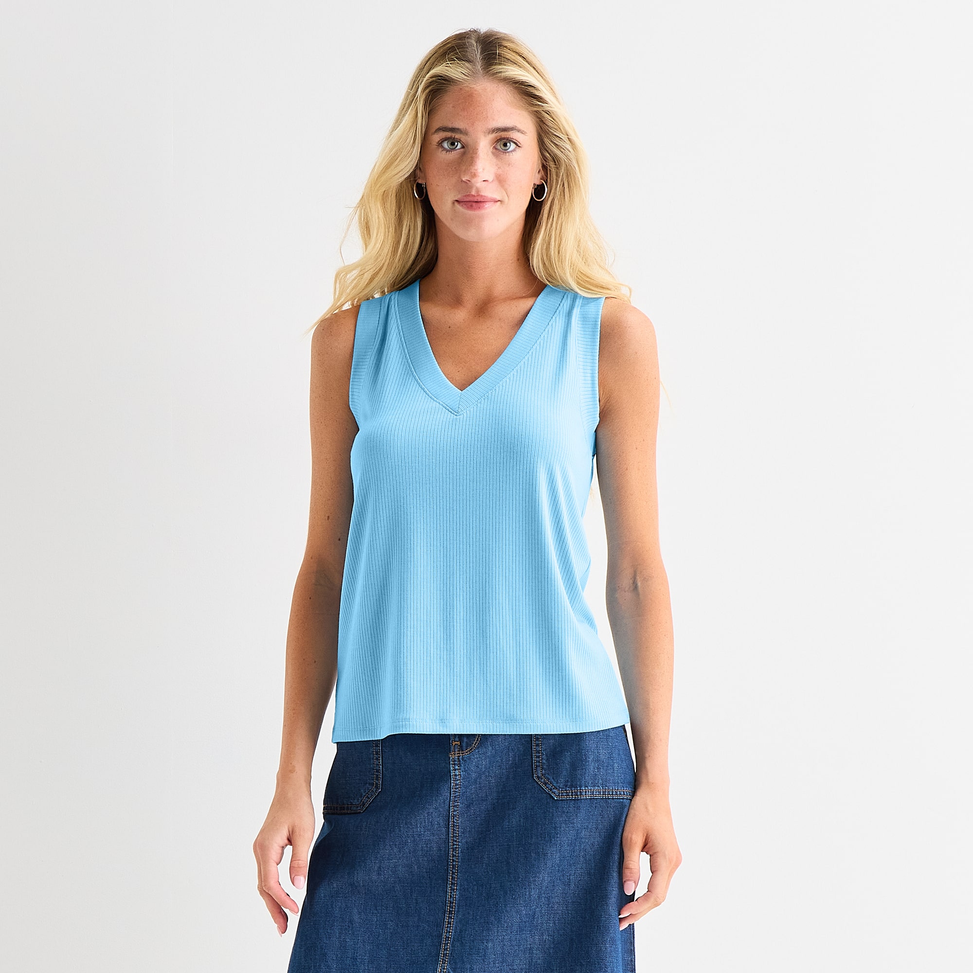 St. John's Bay Womens V Neck Sleeveless Blouse