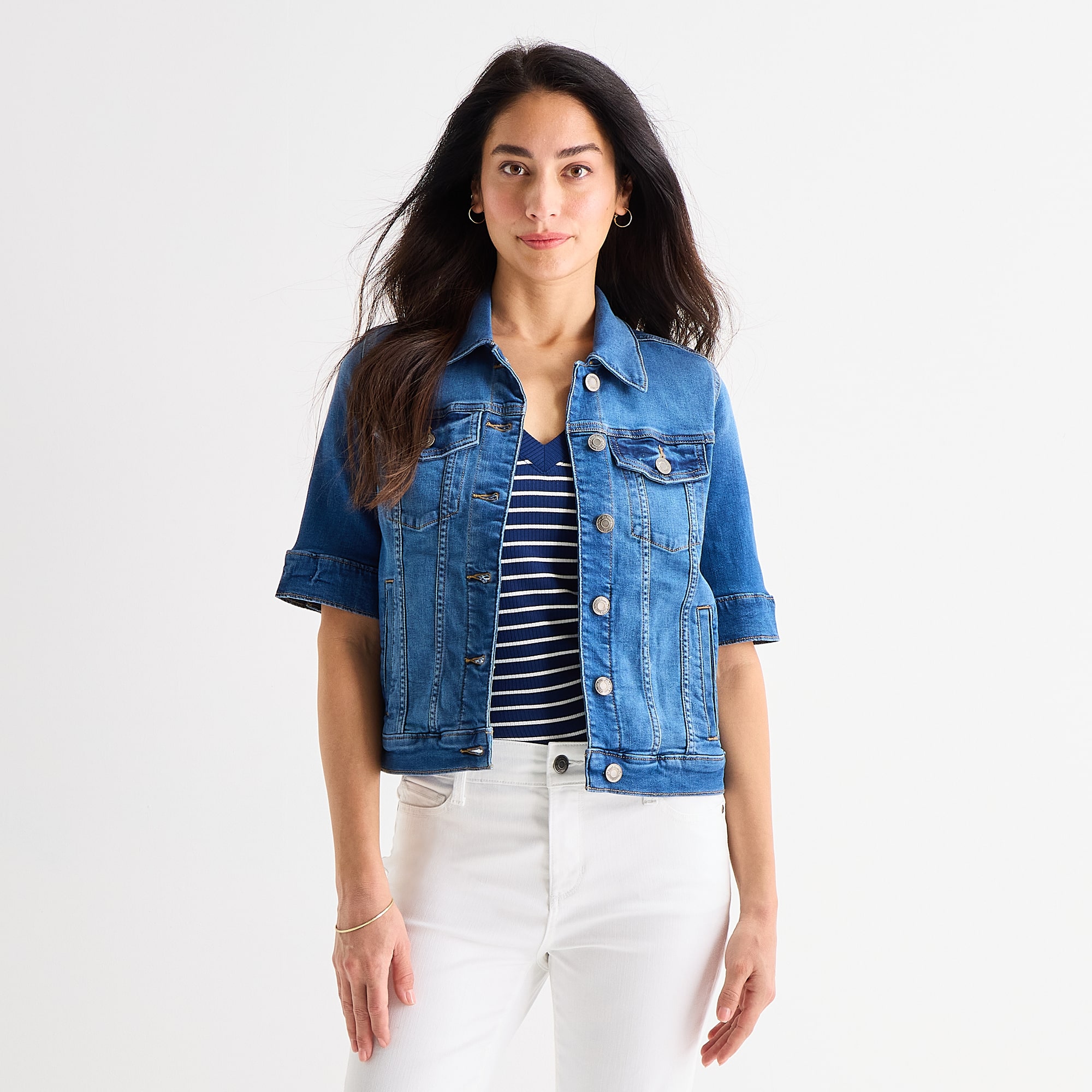 St. John's Bay Womens Denim Lightweight Jacket