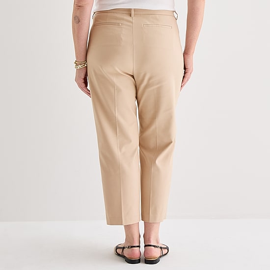 Liz Claiborne Emma Womens Plus Straight Mid Rise Ankle Pant