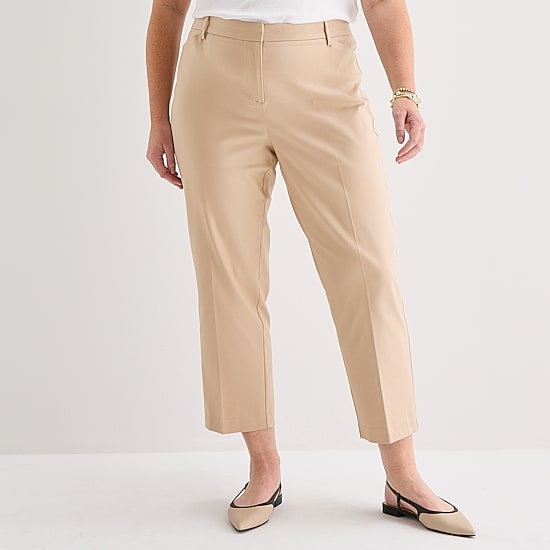 Liz Claiborne Emma Womens Plus Straight Mid Rise Ankle Pant