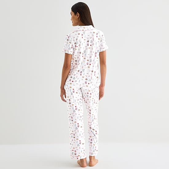 Jaclyn Womens Short Sleeve 2-pc. Pajama Set