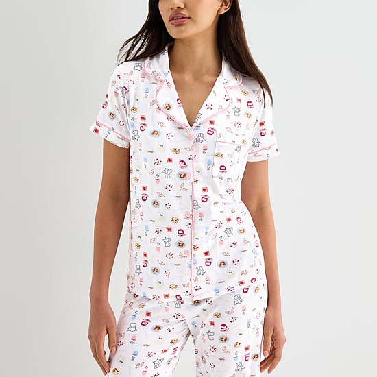 Jaclyn Womens Short Sleeve 2-pc. Pajama Set