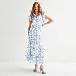 blue and white dress jcpenney Vintage NWT JCPenney Worthington Blue with White Polka Dot Dress Size 18