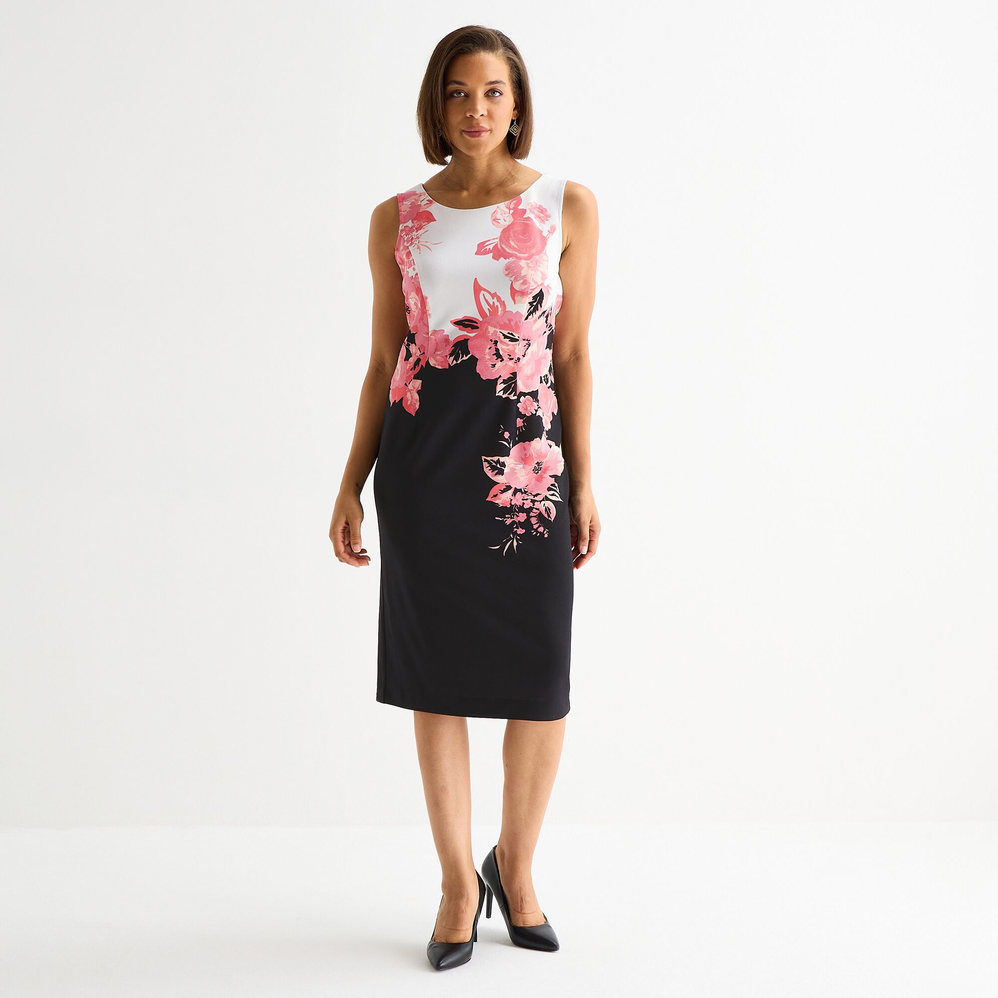 Maya Brooke Womens Floral Jacket Dress