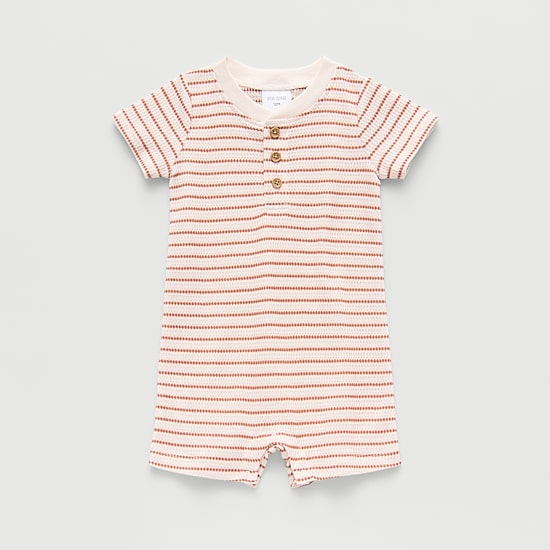 Okie Dokie Baby Boys Short Sleeve Striped Romper