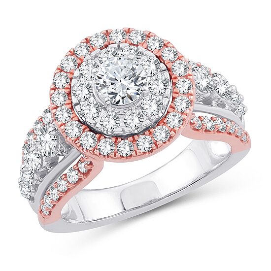 Womens 2 CT. T.W. Natural White Diamond 10K Gold Round Engagement Ring