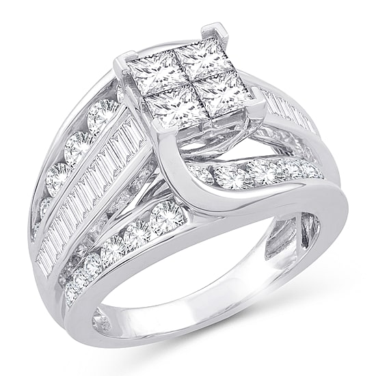 Womens 3 CT. T.W. Natural White Diamond 10K Gold Engagement Ring