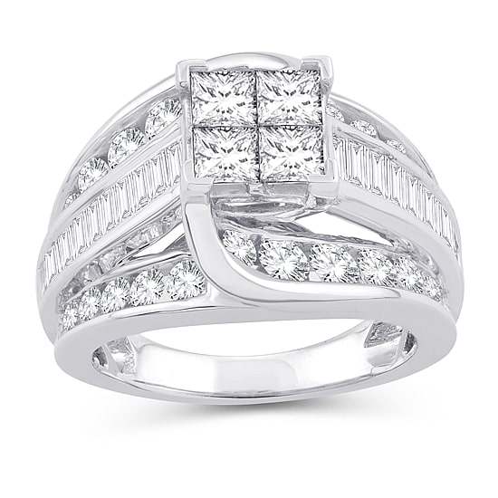 Womens 3 CT. T.W. Natural White Diamond 10K Gold Engagement Ring