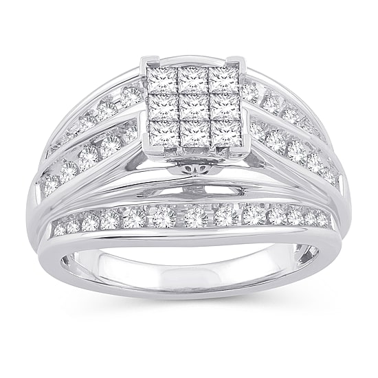 Womens 1 CT. T.W. Natural White Diamond 10K Gold Engagement Ring