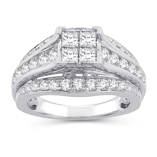 Womens 2 CT. T.W. Natural White Diamond 10K Gold Engagement Ring