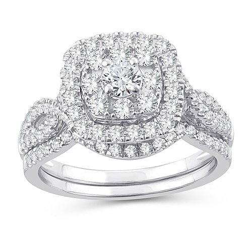 Womens 1 CT. T.W. Natural White Diamond 10K Gold Cushion Engagement Ring, 6, White