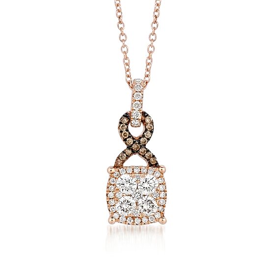Le Vian® Grand Sample Sale™ Pendant featuring Vanilla Diamonds® & Chocolate Diamonds® set in 14K Strawberry Gold®