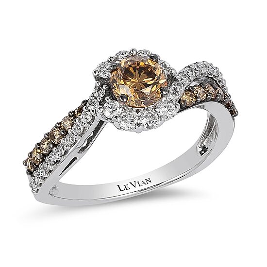 Le Vian® Grand Sample Sale™ Chocolate Diamonds® & Vanilla Diamonds® Ring set in 14K Vanilla Gold®