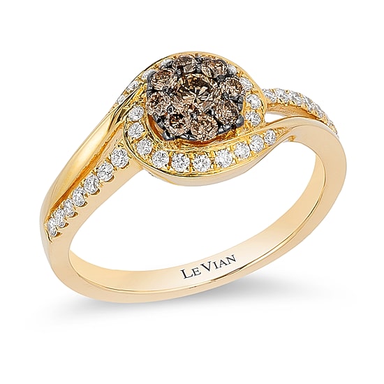 Le Vian® Grand Sample Sale™ Chocolate Diamonds® & Vanilla Diamonds® Ring set in 14K Honey Gold™