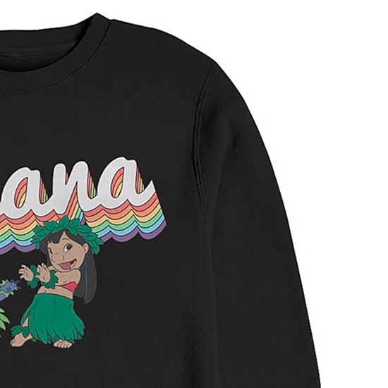 Mens Crew Neck Long Sleeve Lilo & Stitch Sweatshirt