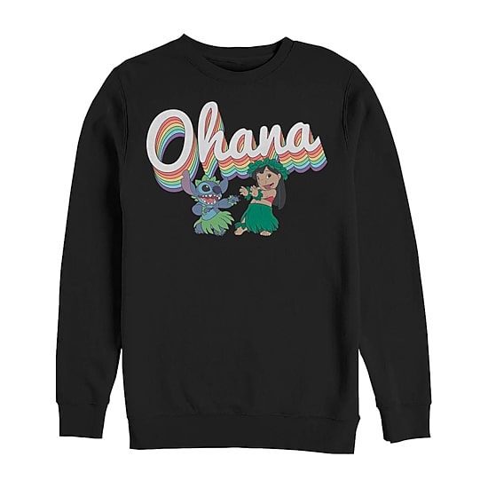 Mens Crew Neck Long Sleeve Lilo & Stitch Sweatshirt