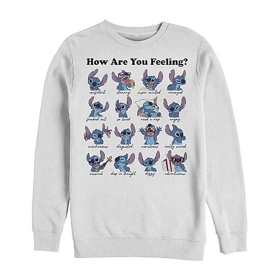 Mens Crew Neck Long Sleeve Lilo & Stitch Sweatshirt