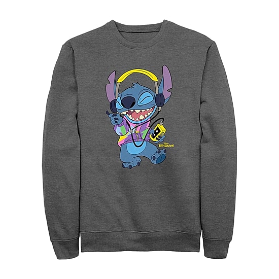 Mens Crew Neck Long Sleeve Lilo & Stitch Sweatshirt