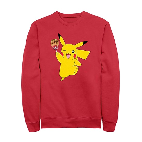 Mens Crew Neck Long Sleeve Pokemon Sweatshirt