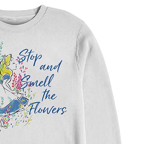 Mens Crew Neck Long Sleeve Alice in Wonderland Sweatshirt