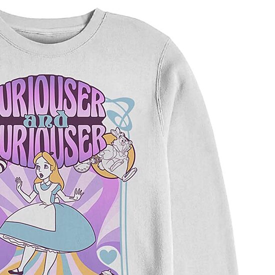 Mens Crew Neck Long Sleeve Alice in Wonderland Sweatshirt