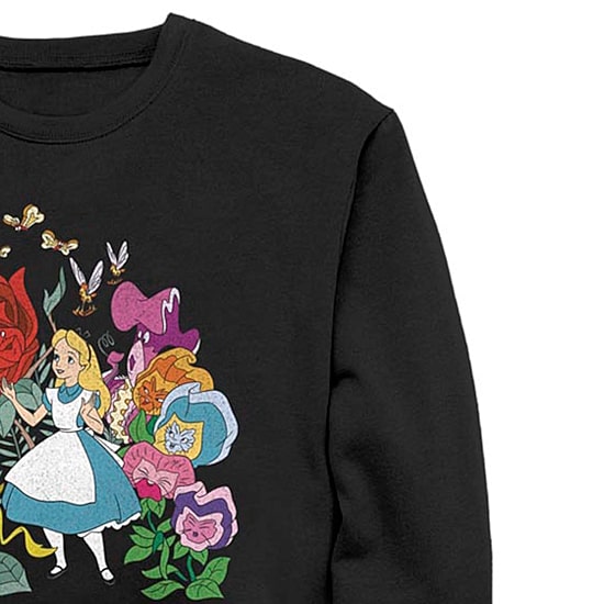 Mens Crew Neck Long Sleeve Alice in Wonderland Sweatshirt