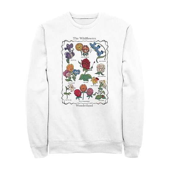 Mens Crew Neck Long Sleeve Alice in Wonderland Sweatshirt