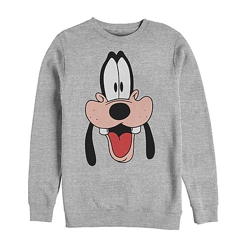 Fifth Sun Men's Goofy Dad Big Face Long Sleeve T-Shirt - Heather Gray