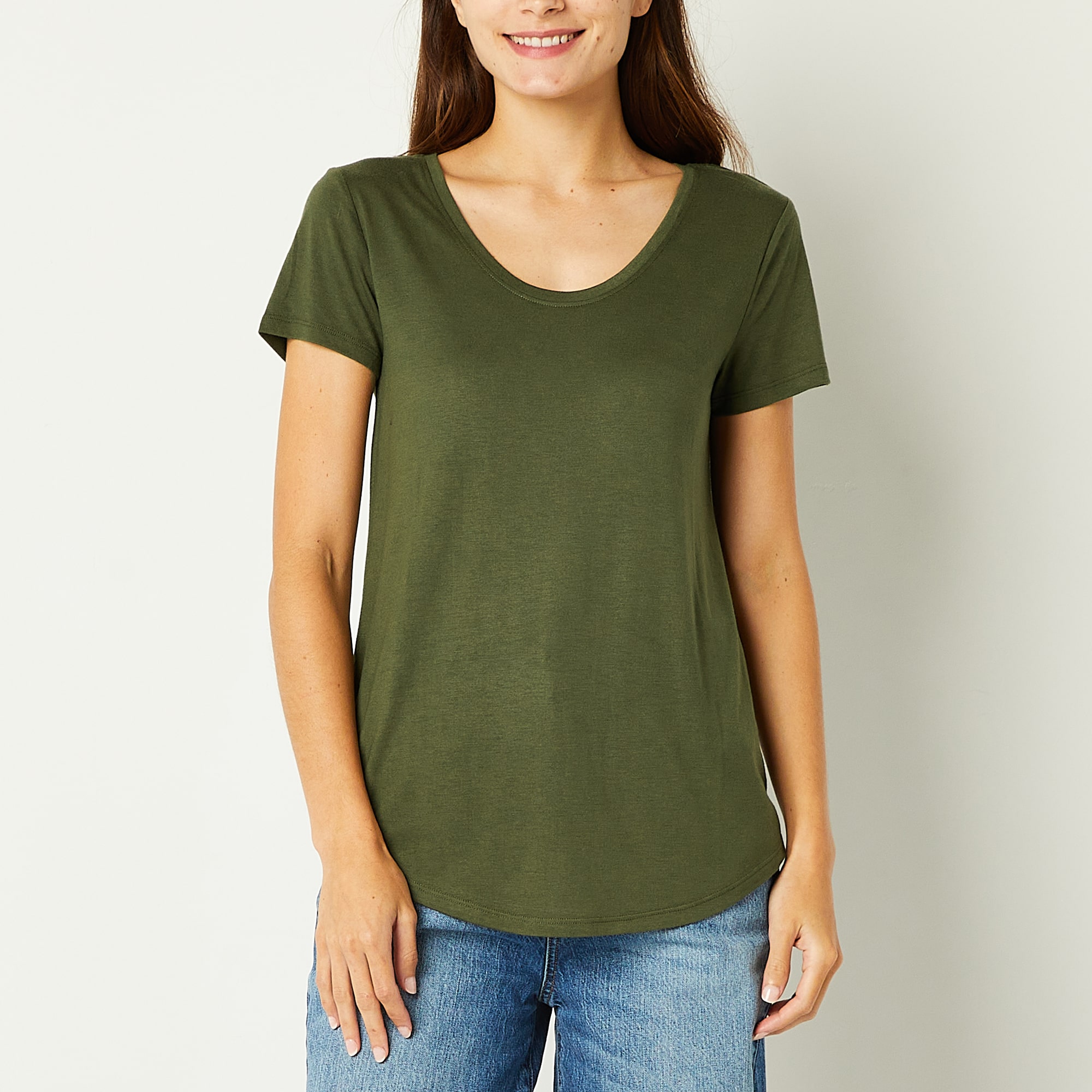 A.N.A Womens Tall Scoop Neck Short Sleeve T-Shirt