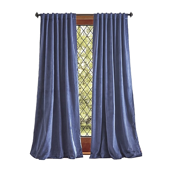 Martha Stewart Lucca Velvet Rod Pocket Blackout Set of 2 Curtain Panel