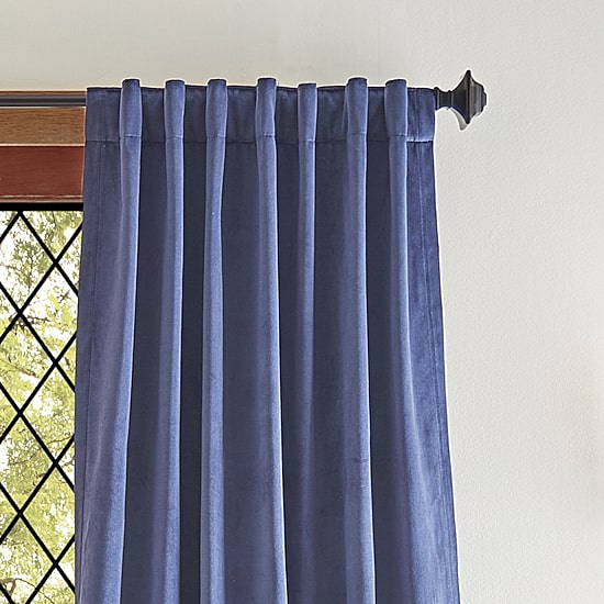Martha Stewart Lucca Velvet Rod Pocket Blackout Set of 2 Curtain Panel
