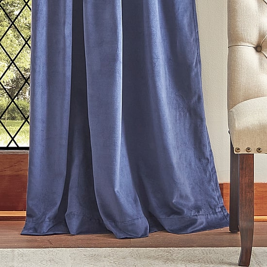 Martha Stewart Lucca Velvet Rod Pocket Blackout Set of 2 Curtain Panel