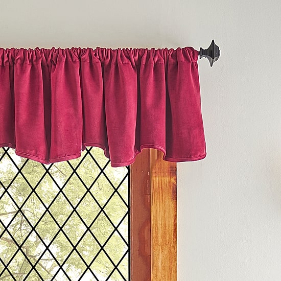 Martha Stewart Lucca Velvet Rod Pocket Scallop Valance