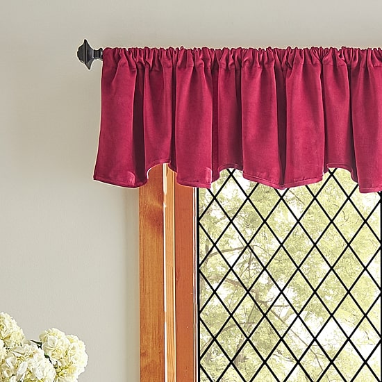 Martha Stewart Lucca Velvet Rod Pocket Scallop Valance