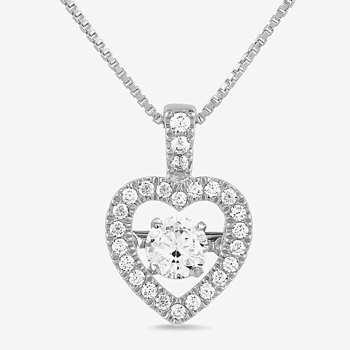 Womens 1/2 CT. T.W. Lab Grown White Diamond 10K Gold Heart 18 Inch Pendant Necklace, One Size, White
