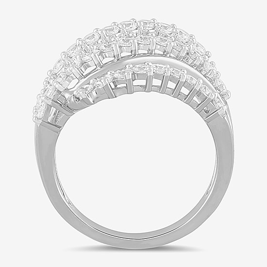 Womens 2 CT. T.W. Lab Grown White Diamond 10K Gold Cocktail Ring