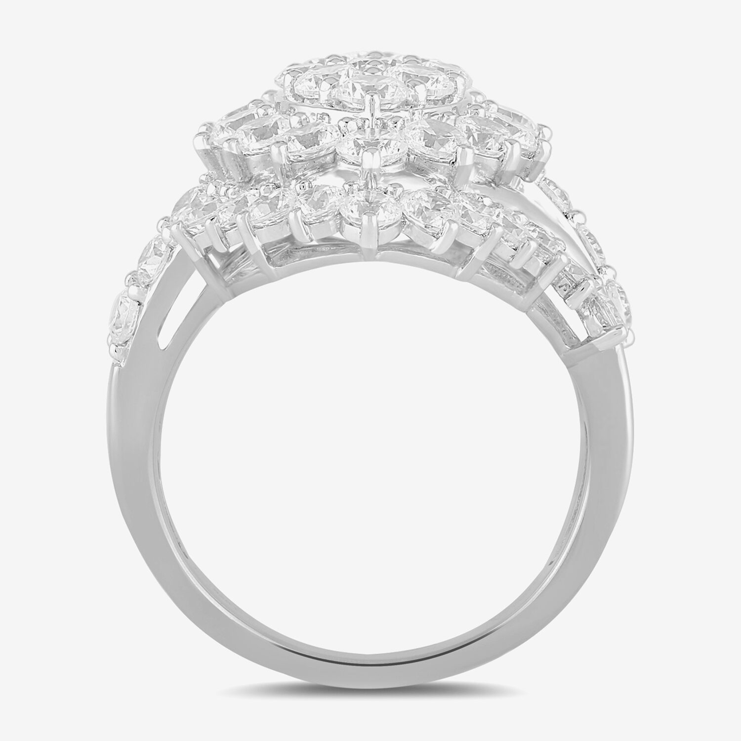 Womens 4 CT. T.W. Lab Grown White Diamond 10K Gold Marquise Cocktail Ring