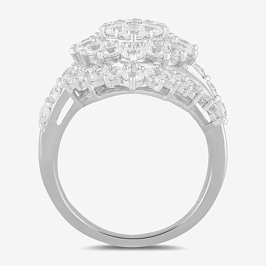 Womens 4 CT. T.W. Lab Grown White Diamond 10K Gold Marquise Cocktail Ring