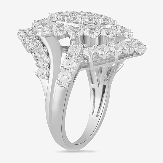 Womens 4 CT. T.W. Lab Grown White Diamond 10K Gold Marquise Cocktail Ring
