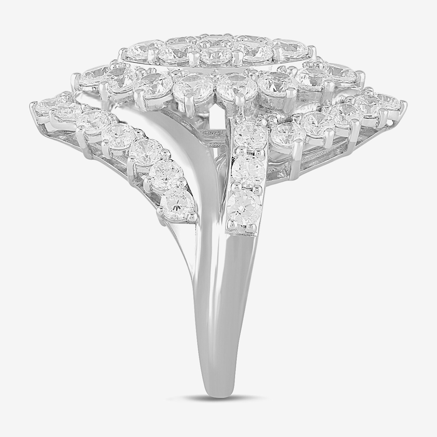 Womens 4 CT. T.W. Lab Grown White Diamond 10K Gold Marquise Cocktail Ring