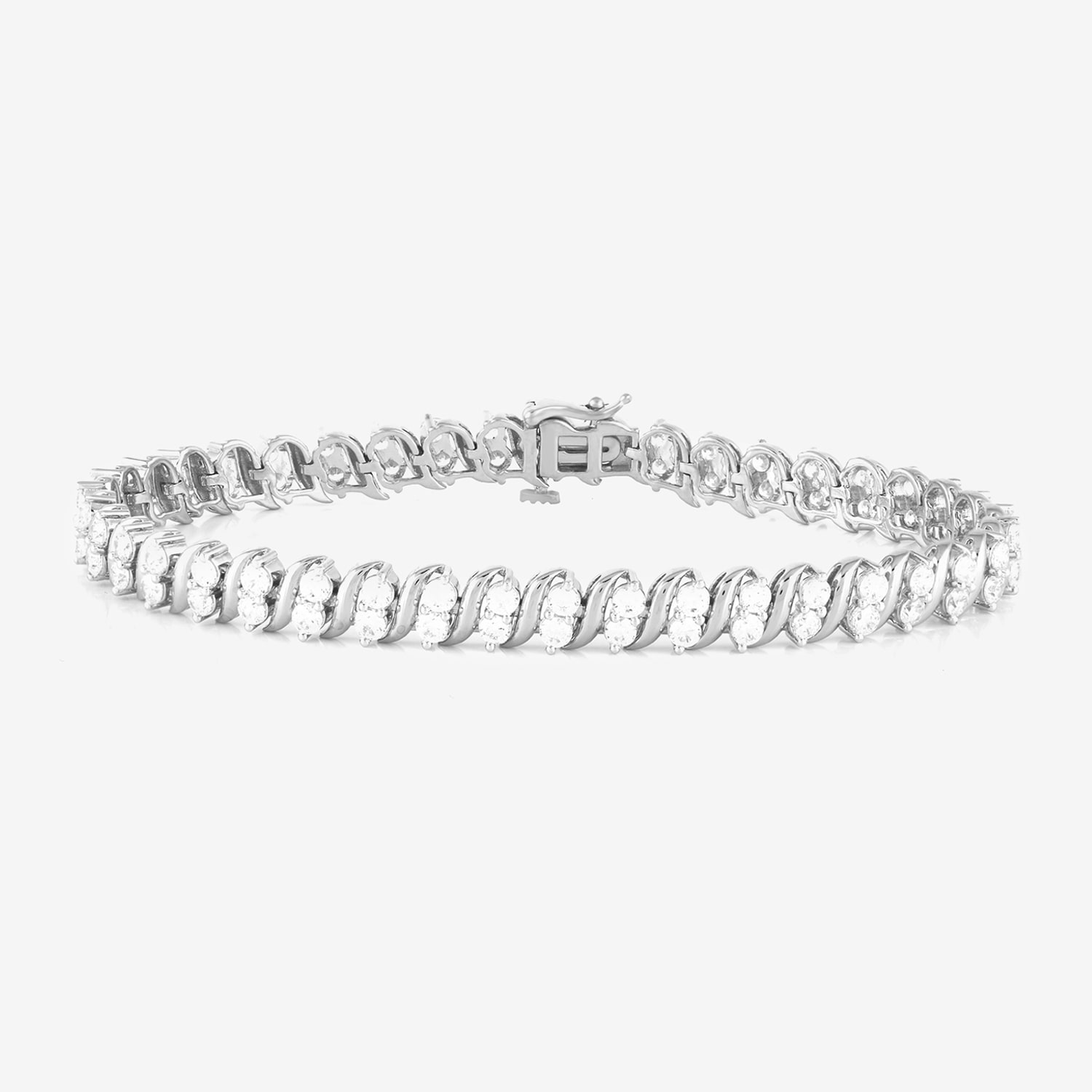 Womens 4 CT. T.W. Lab Grown White Diamond 10K Gold 7.25 Inch Tennis Bracelet