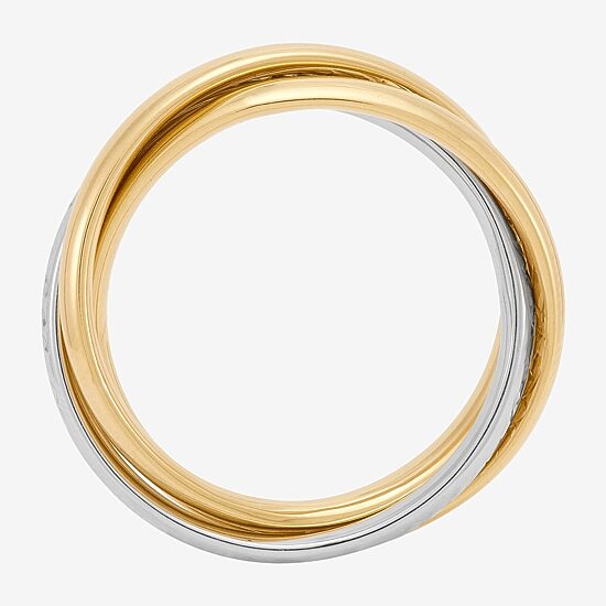 Made in Italy Womens 3MM 10K Two Tone Gold Round Band