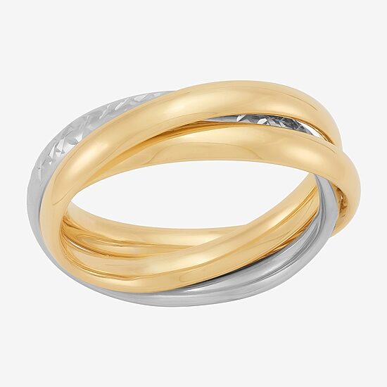Made in Italy Womens 3MM 10K Two Tone Gold Round Band