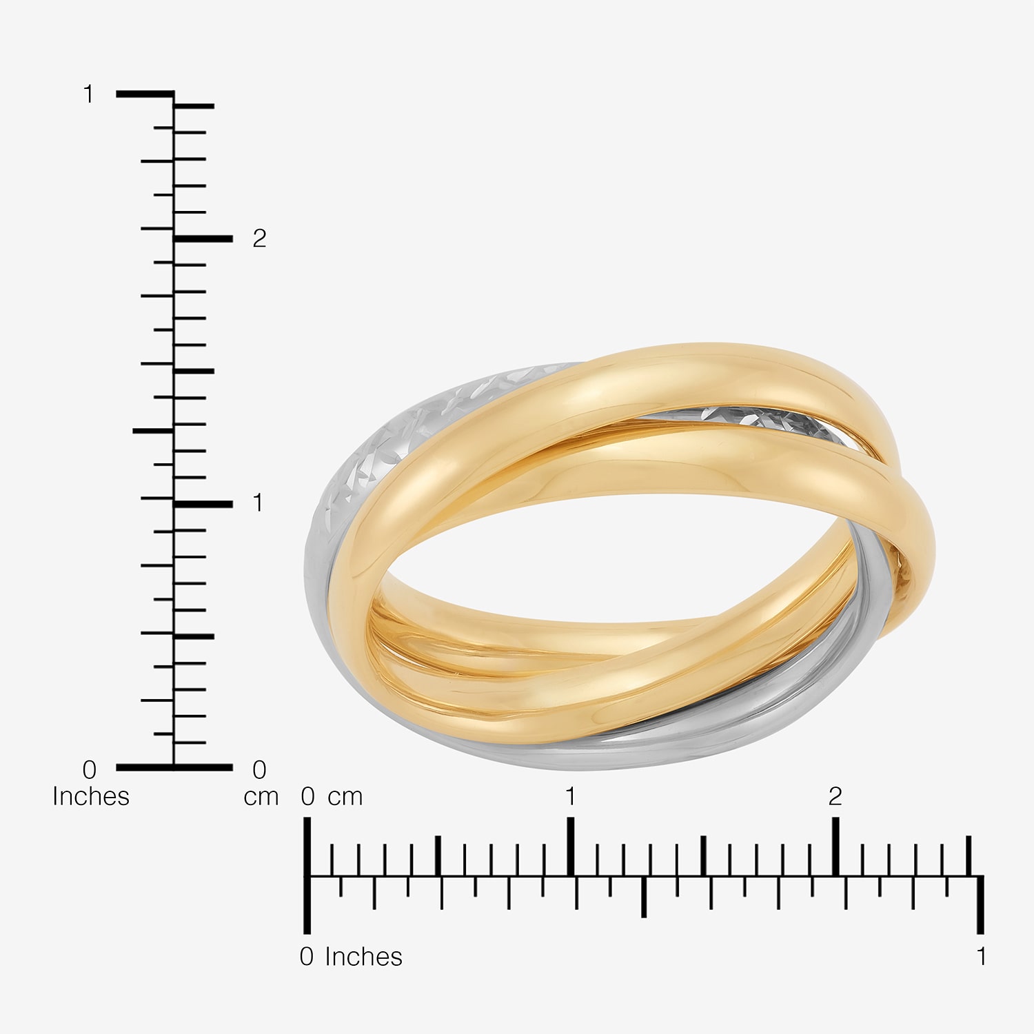 Made Italy Womens 3MM 10K Two Tone Gold Round Band