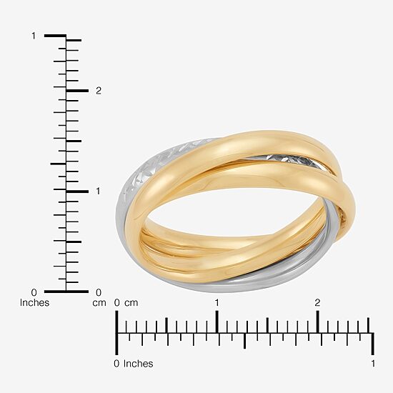 Made in Italy Womens 3MM 10K Two Tone Gold Round Band