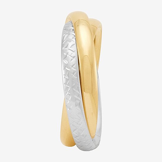 Made in Italy Womens 3MM 10K Two Tone Gold Round Band