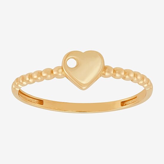 Gold Addiction Womens 10K Gold Heart Round Band