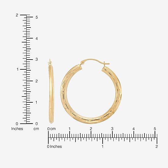 Womens 10K Gold 32.3mm Round Hoop Earrings